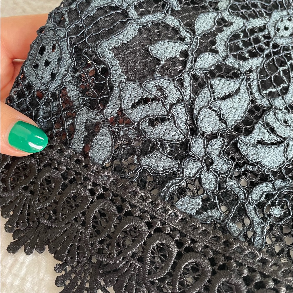 Zara lace halter dress. Long. Emerald green and black color. Size XS